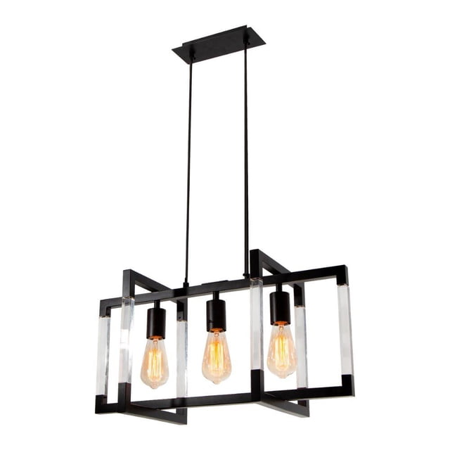 Lámpara colgante, acabado negro, 3 Luces E27 40W