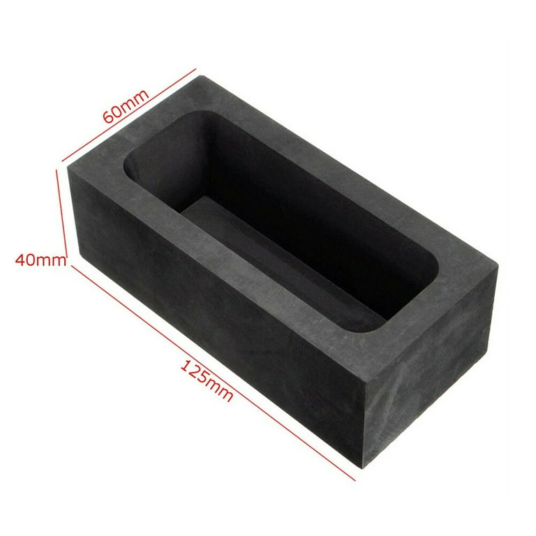 1pc Graphite Ingot Mold Melting Casting Mould for Gold Silver Non-Ferrous Metal (Black 650g Outside Dimensions 85x45x30mm Inside Dimension 65x30x20mm)