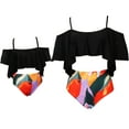 thumbnail image 4 of WREESH Mother And Daughter Two Pieces Bikini Family Matching Swimsuit Girls Swimwear, 4 of 8
