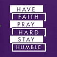 thumbnail image 6 of Wild Bobby Have Faith Pray Hard Stay Humble Inspirational/Christian Women Graphic Long Sleeve Tee, Purple, Small, 6 of 6