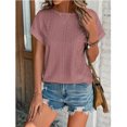 thumbnail image 6 of JGGSPWM Women's Summer Trendy Going Out Loose Comfy Dressy Casual Eyelet Short Sleeve Pullover Blouse Tops Watermelon Red S, 6 of 6