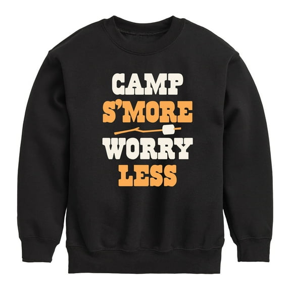 Instant Message - Camp Smore Worry Less - Toddler And Youth Crewneck Fleece Sweatshirt