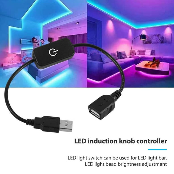 Atenuador Táctil Controlador de interruptor de luz de control de brillo de atenuación táctil de lámpara LED de 5V (negro)