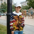 thumbnail image 2 of Uorisanigo Zip Up Hoodies Sweatshirt for Children Casual Long Sleeve Sweatshirt Jacket Coat with Pockets Spring Autumn Fashion Clothes(Sunflower Highland Cow American Flag), 2 of 7