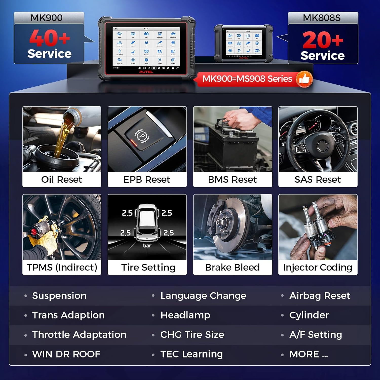Autel OBD2 Scanner MK900, Bidirectional Diagnostic Tool,All System Diagnose, 40+ Service, Active Tests