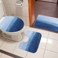 thumbnail image 4 of Navy Blue Ombre Bath Mat 3 Piece Bathroom Rug Set, Modern Abstract Art Ocean Oil Painting Non Slip Bath Rug Contour Mat and Toilet Lid Cover, Absorbent Shower Mats Soft Bath Rugs and Mats Sets, 4 of 8