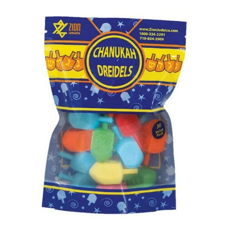Plastic Dreidel - Zion Judaica 30 Piece Multicolor Dreidels Set