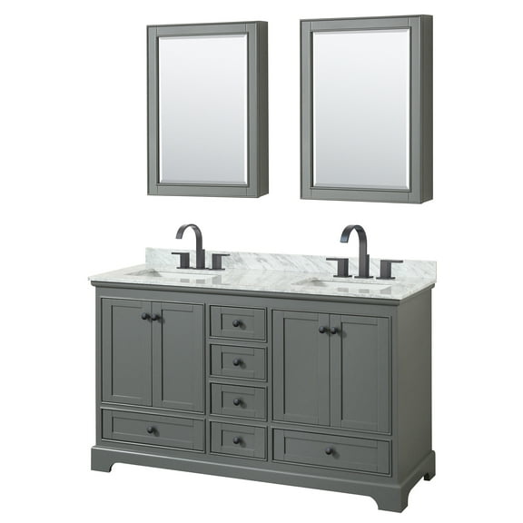 Wyndham Collection WCS202060DGBCMUNSMED Deborah 60" Free Standing Double Vanity Set - Dark