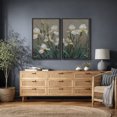 thumbnail image 4 of Framed Canvas Wall Art Set of 2 Vintage Floral Botanical Prints for Living Room Decoration - 24"x36"x2 BLACK, 4 of 8