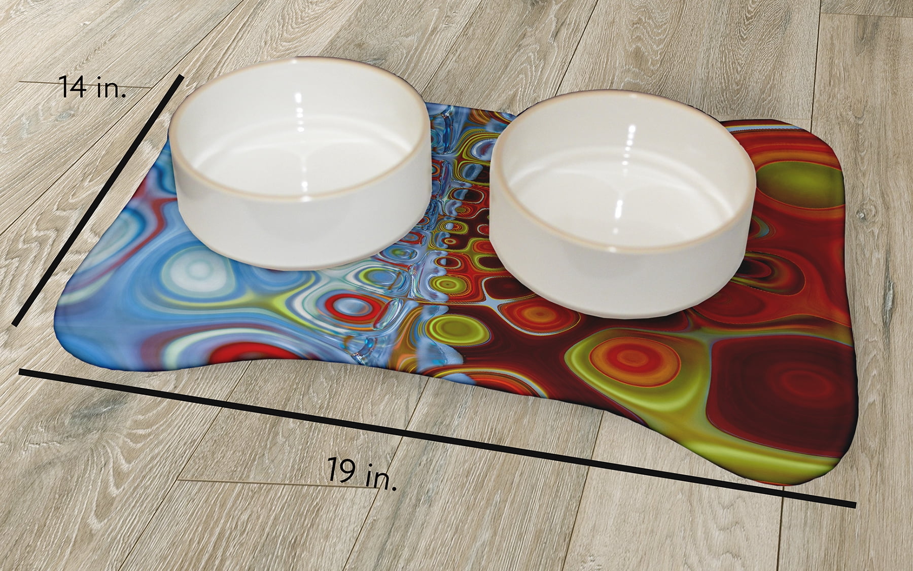 Simply Daisy Lava Lamp Bone Shape Pet Feeding Mat for Dogs
