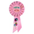 thumbnail image 2 of Beistle Set of 6 Pink C'est Ma Fete (Birthday Girl) Rosette Ribbon 6.5”, 2 of 2