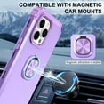 thumbnail image 4 of Elehold Hybrid Rugged Case for iPhone 14 Pro Max with Magnetic Ring Holder Kickstand Hard PC Soft Silicone Anti-Scratch Shockproof Protective Case For iPhone 14 Pro Max 6.7 inch,Purple, 4 of 8
