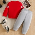 thumbnail image 6 of Zshosam Boy Clothes Toddler Baby Boy Fall Clothes Crew Neck Long Sleeve Sweatshirt Pants 2 Pcs Outfits,Red 9-12 Months, 6 of 7