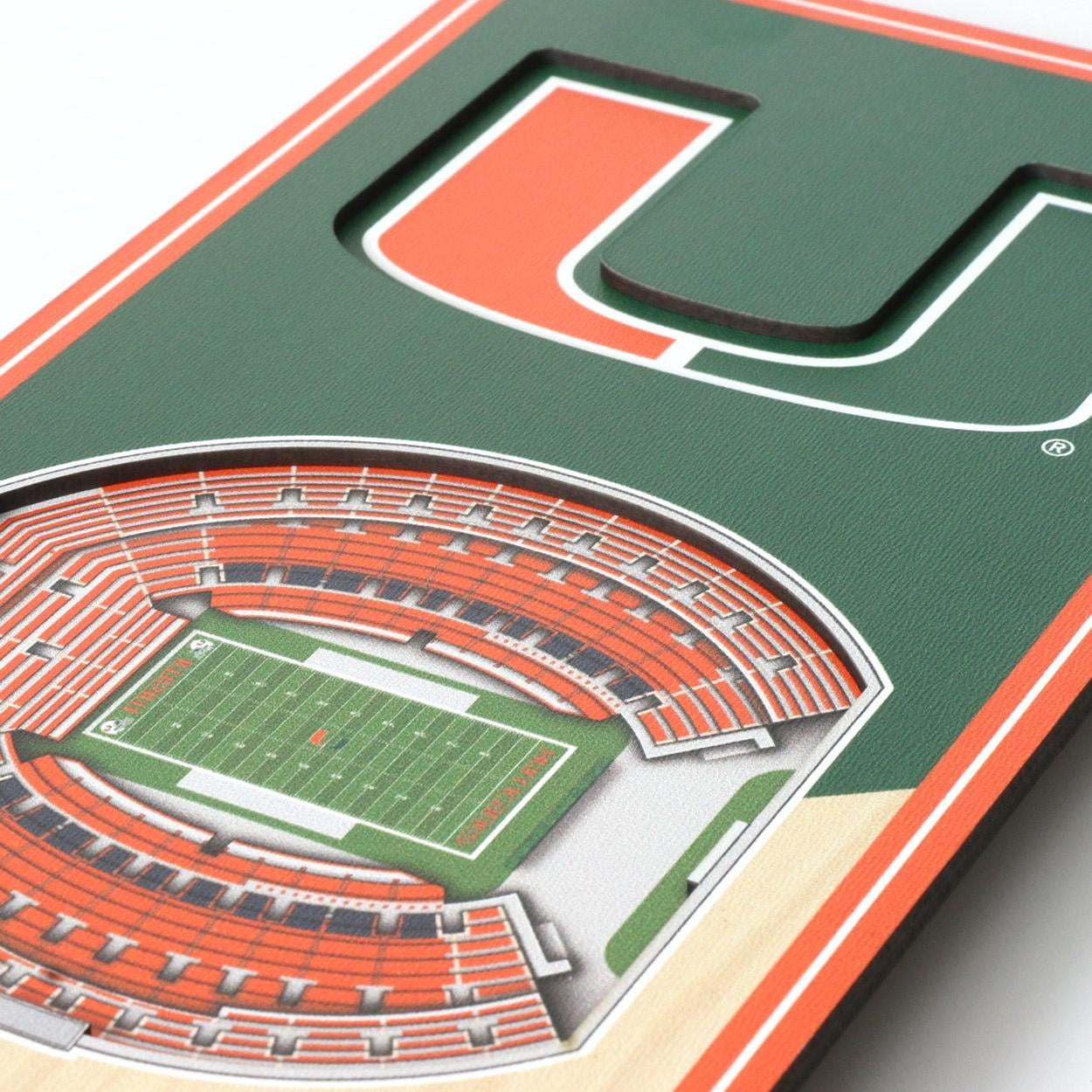 YouTheFan NCAA Miami Hurricanes 3D STADIUM BANNER 6X19
