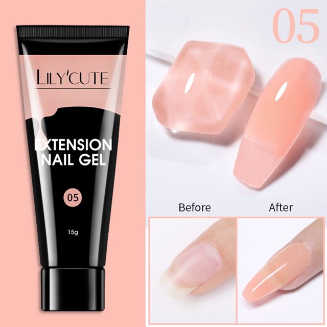 LILYCUTE-Gel acrílico brillante para extensión de uñas, barniz para manicura, Plata, 8ml/15ml