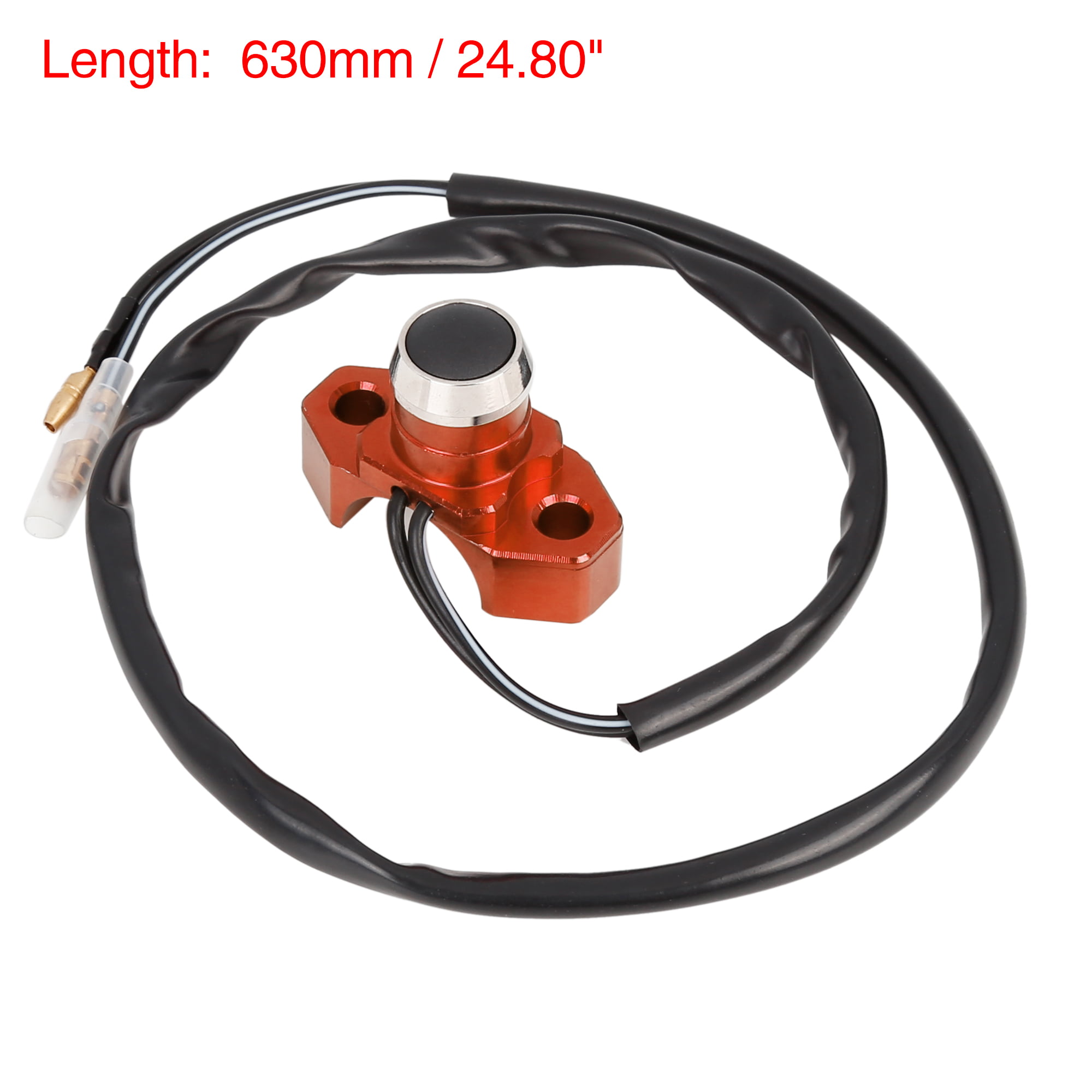F FIERCE CYCLE Aluminum Alloy Motorcycle Handlebar Control Horn Start Switch Button Momentary Action with Two Connectors Orange
