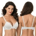 thumbnail image 5 of Curve Muse Women's Underwire Plus Size Push Up Add 1 and a Half Cup Lace Bras-2PK-Cream,Rust-40B, 5 of 7