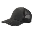 thumbnail image 1 of Perforated Hem Denim Shading Female Fashion Versatile Baseball Cap, 1 of 3