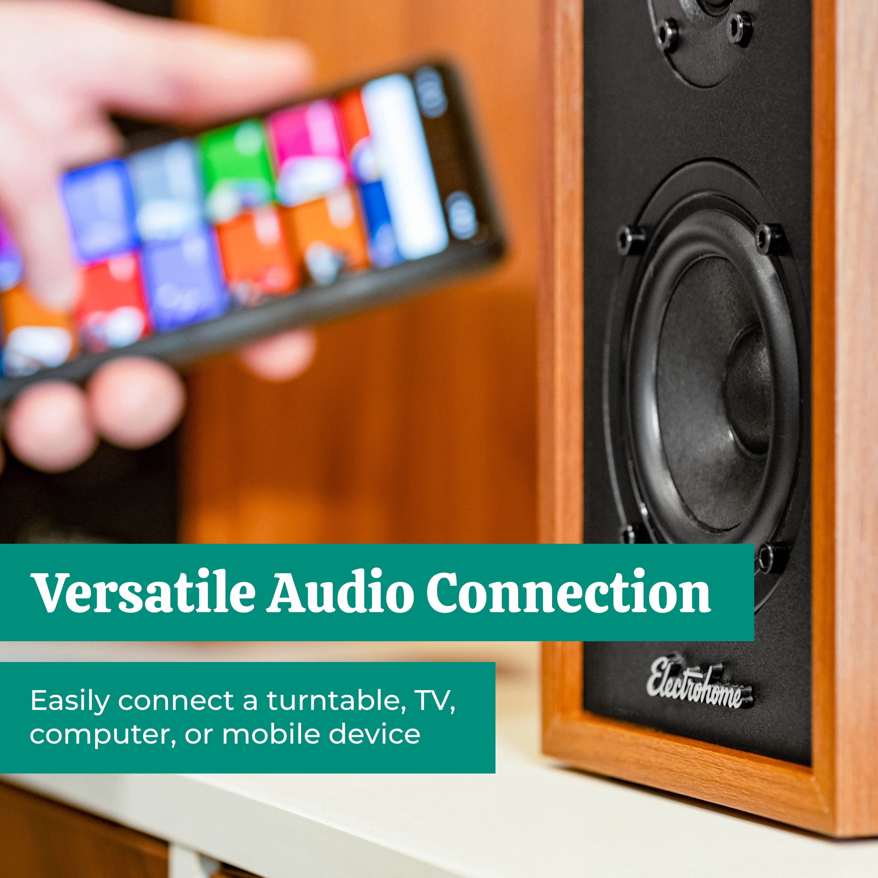 Electrohome Berkeley 2.0 Stereo Powered Bookshelf Speakers with Built-in Amplifier and 3" Drivers for Turntable, TV, PC and Wireless Music Streaming featuring Bluetooth 5, RCA and Aux (EB20)