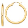 thumbnail image 1 of Boucles d'Oreilles Créoles Carrées en Or Jaune 14k 3mm Tube Rond, 1 of 8