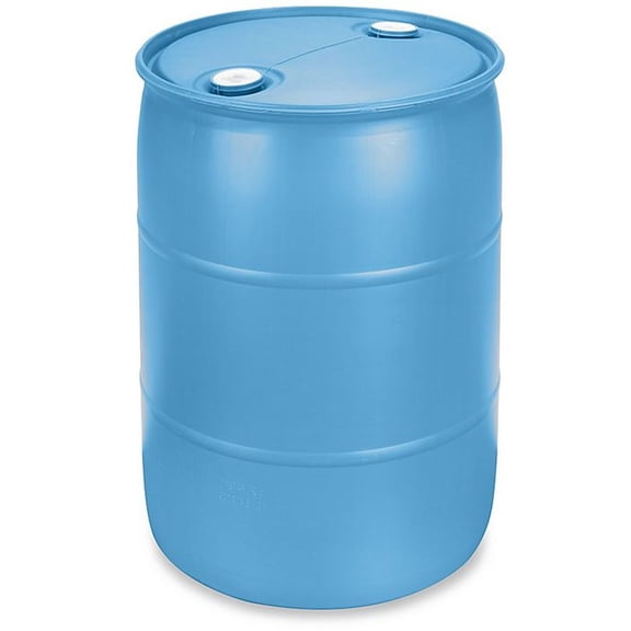 Baytec Containers 55 Gallon Blue Heavy Duty HDPE Plastic Water Barrel