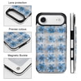 thumbnail image 5 of Wallet Case For Apple iPhone Air / 17 Pro / 17 Pro Max Series with Card Holder, PU Leather Kickstand Card Slots Screen Protector Included For iPhone 17 Series, Blue Flowers, 5 of 8