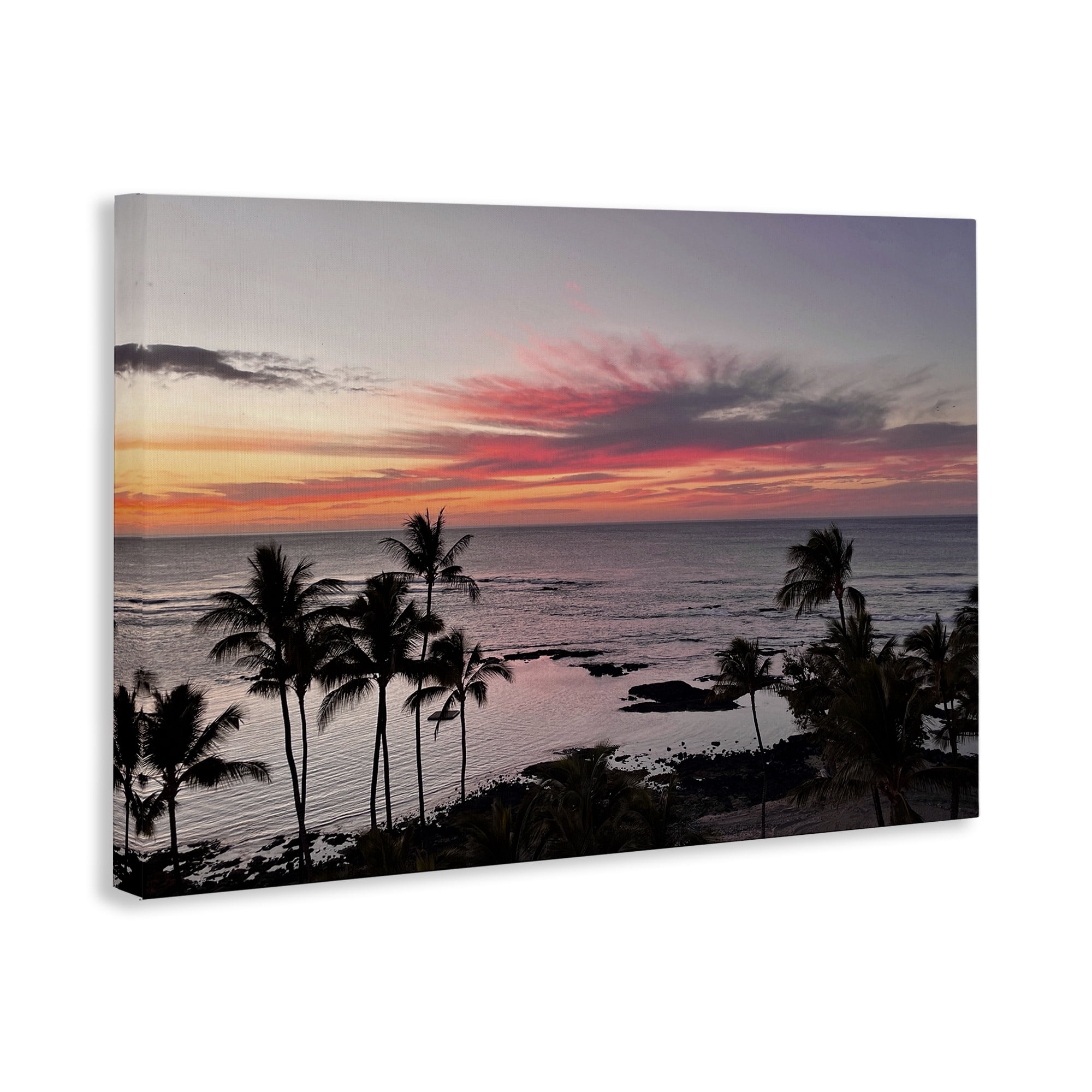 Stupell Industries Fierce Sunset View Landscape Photography Gallery Wrapped Canvas Art Print Wall Art, 36 x 24