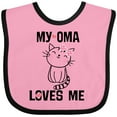 thumbnail image 3 of Inktastic My Oma Loves Me Girl Cat Girls Baby Bib, 3 of 4