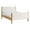 Oak, variant on Maklaine Full Size Boucle Upholstered Platform Bed in Feather Walnut