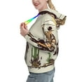 thumbnail image 2 of Daiia Vintage Cowboy Riding Horse Pattern Women's Fashion Hoodies & Sweatshirts with Kangaroo Pocket Hooded Sweatshirt with Eye-catching Drawstrings-Medium, 2 of 7