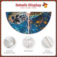 thumbnail image 4 of Daiia Ocean Coral Turtle Drawing Merry Christmas Tree Skirt , Xmas Large Lace-up Tree Skirt, Santa Snowflakes Rustic Home Decorations New Year Party Farmhouse Decor-30", 4 of 7