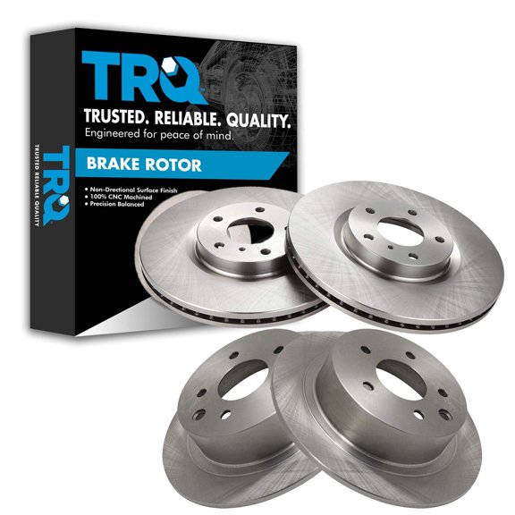 TRQ Front and Rear Brake Rotors Set Fits Select 2005-2006 Nissan Altima 2004-2018 Maxima