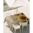 thumbnail image 3 of 60x102 Inch Outdoor Tablecloth with Umbrella Hole Zipper Rectangle Sunflower Rectangular Tablecloths Outside Waterproof Welcome Retro Summer Botanical Pastoral Patio Table Cover for Picnic Party, 3 of 8
