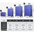 thumbnail image 4 of 5 Piece Hardside Luggage Suitcase Set with 360° Double Spinner Wheels Integrated TSA Lock ABS Hardshell Luggage for Travel Trips Business, 4 of 12