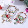 thumbnail image 3 of Conjunto de 6 pulseras navideñas coloridas con cuentas navideñas, pulsera elástica Chram, novedad para vacaciones, 3 of 5