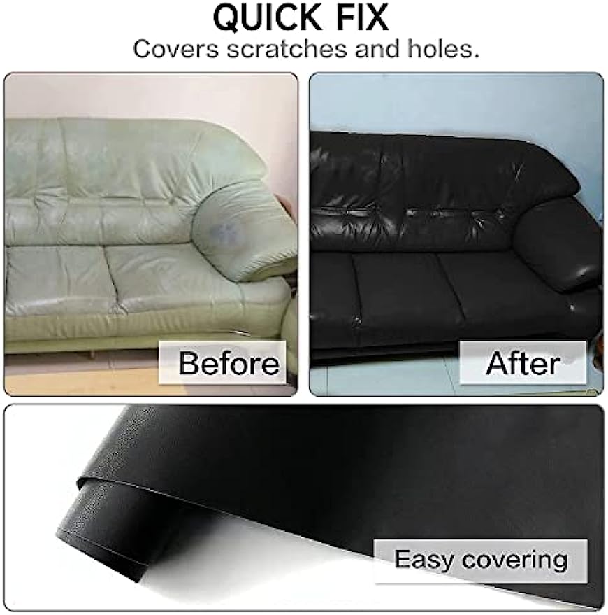 Leather Repair Patch for Couches Self-Adhesive Leather Repair Tape Kit for Furniture Sofa Vinyl Car Seats Couch Chairs Shoes Down Jackets