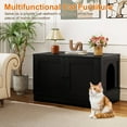 thumbnail image 4 of Costway Cat Litter Box Enclosure Furniture with Double Doors Divider Side Entry for Cats Black, 4 of 10