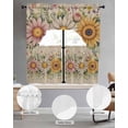 thumbnail image 2 of Vintage Daisy Floral Swag Kitchen Curtains Sets for Windows 24 Inch Length, Spring Flowers Botanical Leaves Rustic Short Window Curtain Swags Valances and Tiers 3 Piece Set for Cafe/Dining Room, 2 of 5