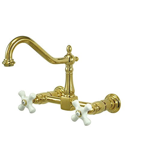 Kingston Brass Heritage 8" Center Wall Mount Kitchen Faucet
