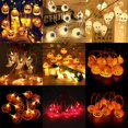 thumbnail image 2 of Guirnalda de luces LED para Halloween, 1,5 M/3M, calabaza, murciélago, Calavera, luz de terror, decoración colgante para fiesta en casa, suministros 2023, 2 of 4