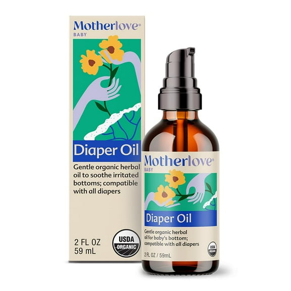 Motherlove Diaper Oil (2 oz) Soothing Vegan Diaper OilâOrganic, Cloth Diaper Safe, Zinc Oxide- & Petroleum-Free