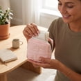 thumbnail image 4 of Small Cute Pouch For Purse Sanitary Pad Storage Bag With Flower Zipper Tampon Pad Holder Portable Period Bag Female Pink One Size, 4 of 6