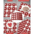 thumbnail image 5 of Valentines Placemats Red Buffalo Plaid Valentines Day Place Mats for Dining Room White Love Heart Washable Table Mats for Kitchen Dining Decorations Set of 6, 5 of 5