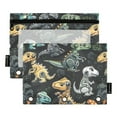 thumbnail image 2 of 2 Pack Pencil Pouch for 3 Ring Binder Smooth Zipper Folders with Pockets Clear Window Pencil Case Robot Dinosaur, 2 of 6