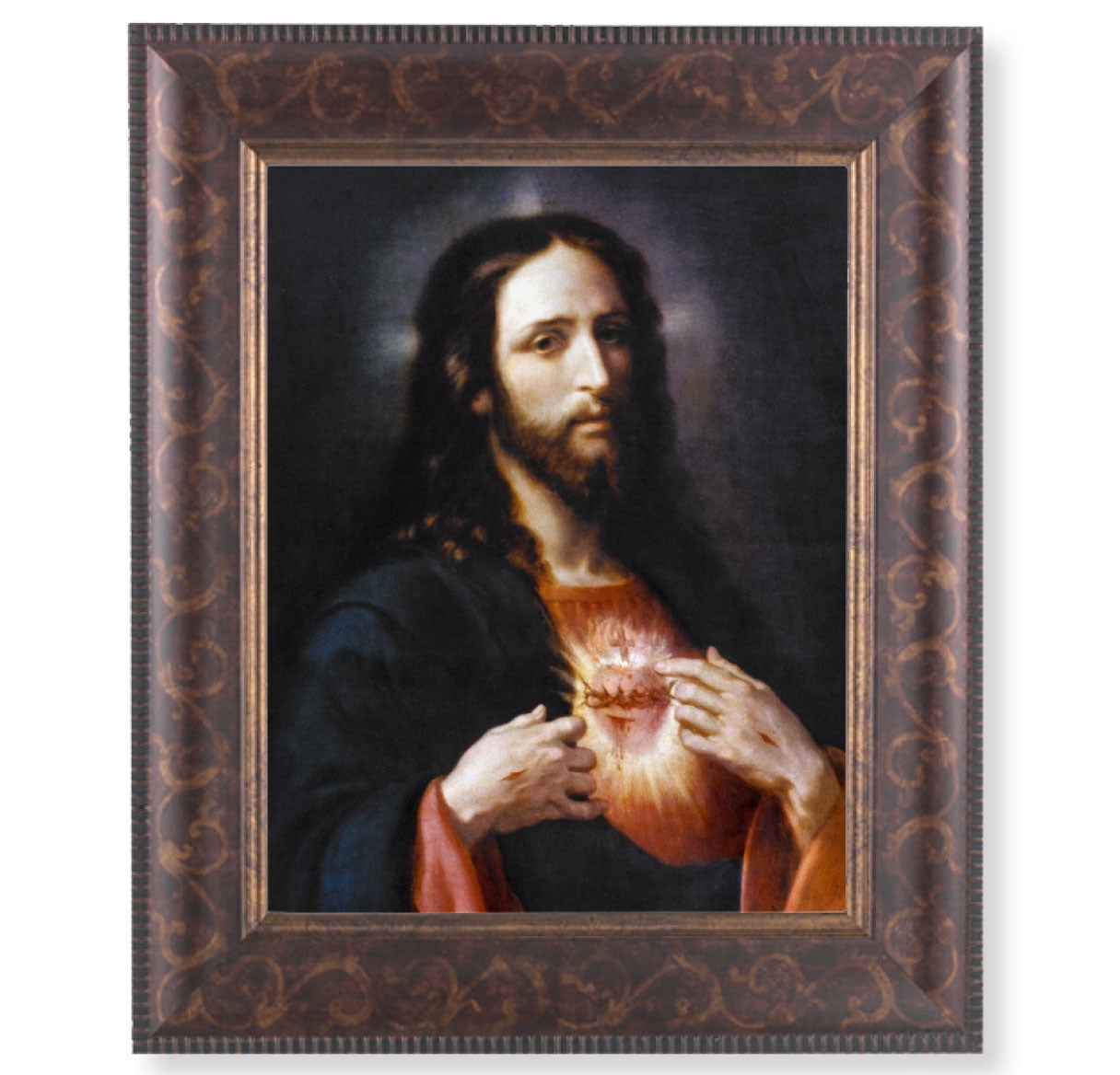 Sacred Heart of Jesus Picture Framed Wall Art Decor Large, Antique Gold ...