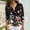 Black, variant on Honeeladyy Sales Online Button Down Shirts Deep V Neck Long Roll up Sleeve Blouses Collar Casual Flower Print Top Blouse for Women Summer Fit