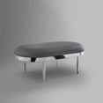 thumbnail image 6 of Issac Oval Bench Gray Leather PU  Upholstered Polished Legs, 6 of 8