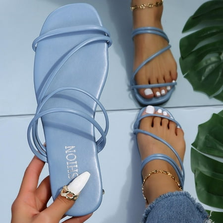 

Lhked Women s Fashion Gentle Versatile Flat Sole One Shoe And Two Flat Summer Womens Anti-Slip Breathable Sandal Flip Flop