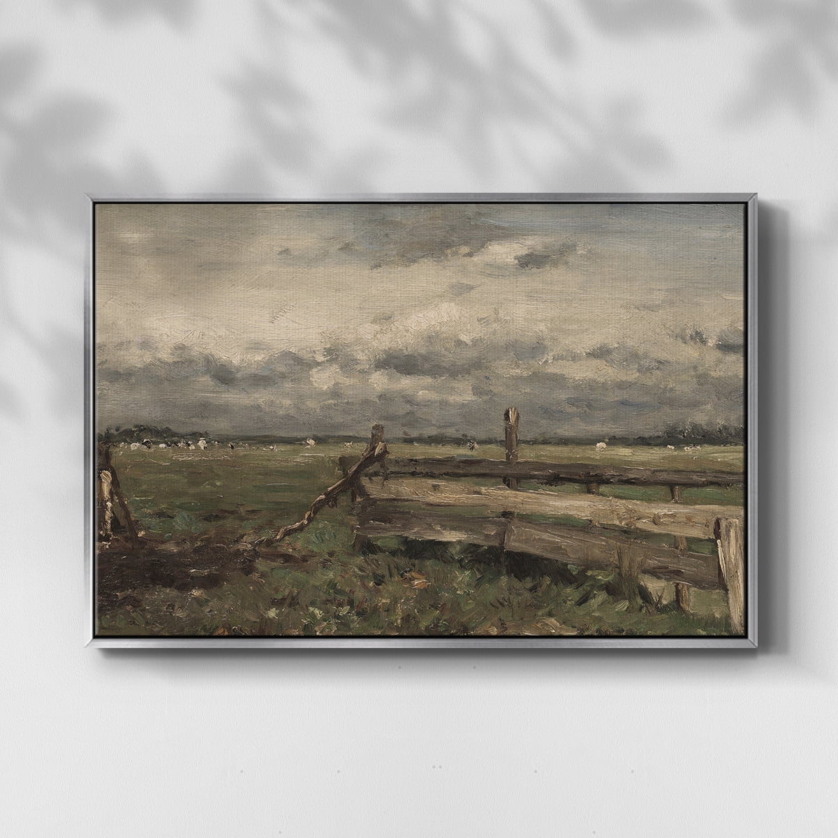 Vintage Landscape-CCCVI By Wexford Home Framed in Silver Wood Gallery Wrapped Canvas 25 in. x 37 in.