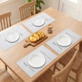 thumbnail image 3 of Placemats 6 Pack Rectangle Plastic Placemats for Table Decor Washable Heat Resistant Table Placemats Wipeable Table Mat Light Gray 17.7x11.8inch, 3 of 6